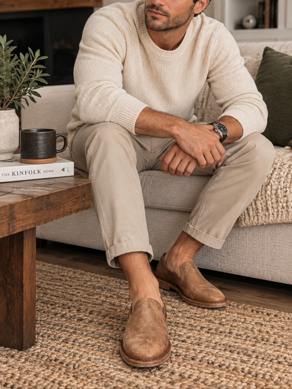 Astorflex Mens Leather Loafers In Brown/tan Distressed